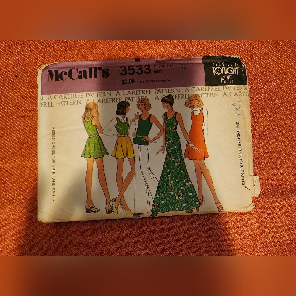 McCall's Vintage Sample Pattern Misses Butcher Apron All Sizes & #3533 CHARITY - Picture 5 of 9